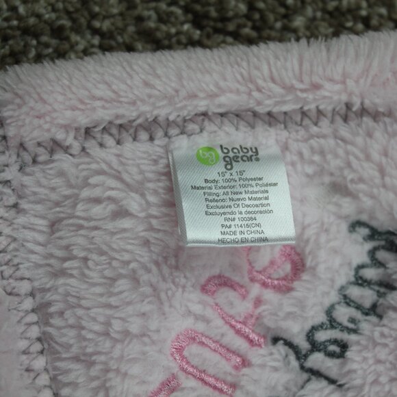 Baby Gear Kitty Cat Security Blanket Lovey Pink Gray Purrfectly Cute Infant Girl - Picture 5 of 5